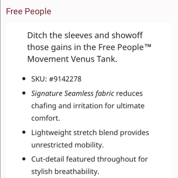 Free People Movement Seamless Venus Black TankXS/S - Picture 13 of 13